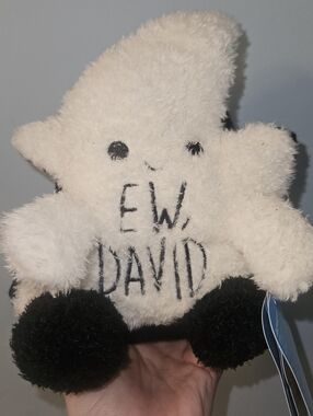 NWT Plush 'EW, DAVID' White and Black Bumbumz Schitt$ Creek 7.5" Bumbumz